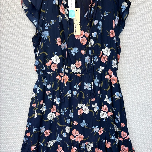 Les Serein Dresses & Skirts - NWT Les Serein Women’s Clio Flutter Sleeve Floral Print A-Line Dress Blue XL